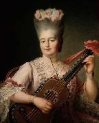 Francois-Hubert Drouais Madame Clotilde playing the guitar France oil painting artist